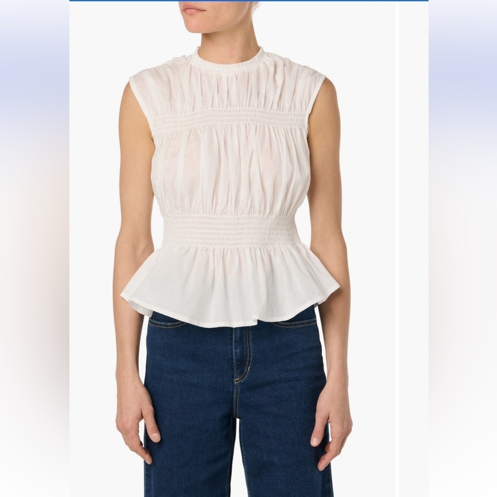 Joe’s Jeans NWT white sleeveless cotton Voile peplum blouse